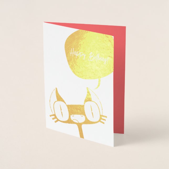 Tarjeta de Relieve metalizado de cumpleaños para u (Anverso)