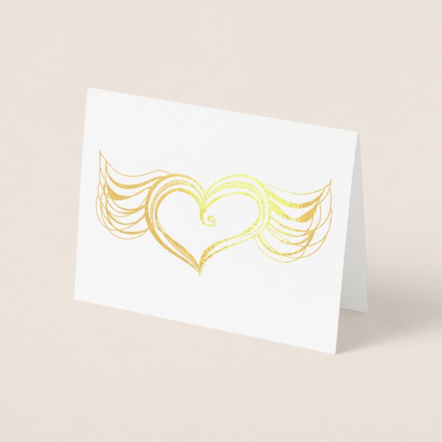 Tarjeta de Relieve metalizado de esbozo de corazón (Anverso)