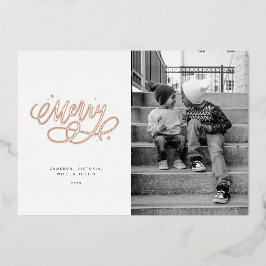 Tarjeta de Relieve metalizado de ferias navideñas 