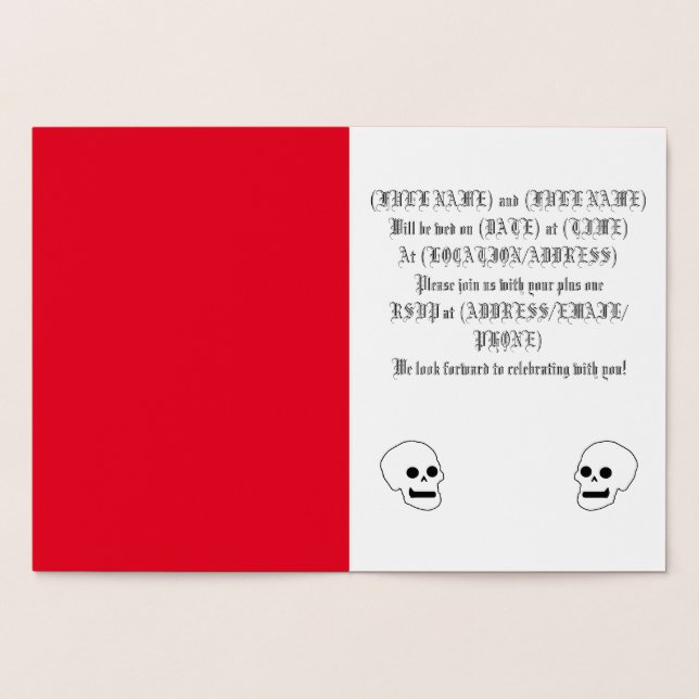 Tarjeta de Relieve metalizado de gótico (Interior)