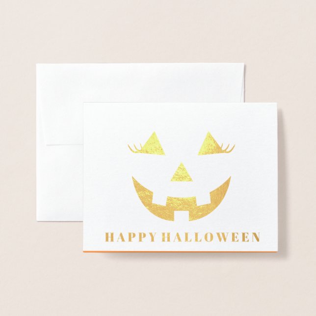 Tarjeta de Relieve metalizado de Halloween (Anverso con sobre)
