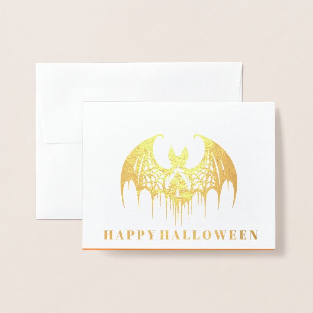 Tarjeta de Relieve metalizado de Halloween (Anverso con sobre)