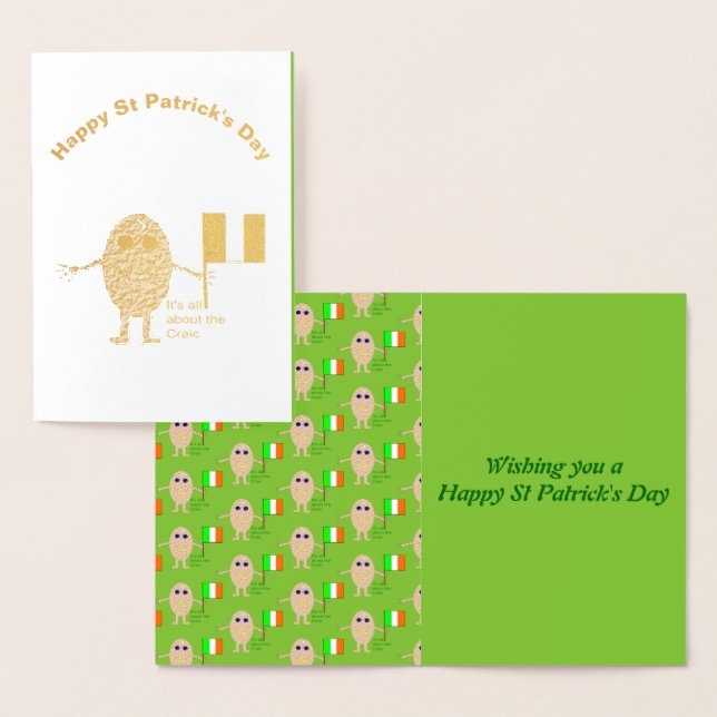 Tarjeta de Relieve metalizado de huevo irlandés pa (Demostración)