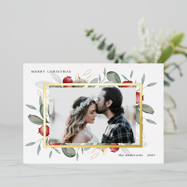 tarjeta de Relieve metalizado de invierno de berri (Anverso de pie)