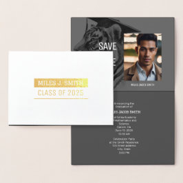 Tarjeta de Relieve metalizado de invitación a Invi