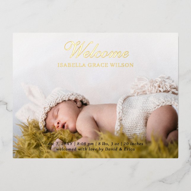 Tarjeta de Relieve metalizado de Invitación de beb (Anverso)