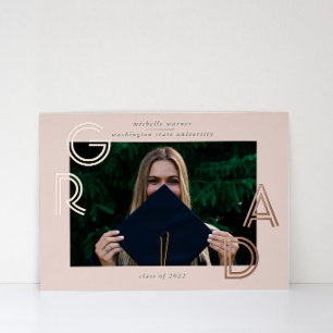 Tarjeta de Relieve metalizado de Invitación de Gra