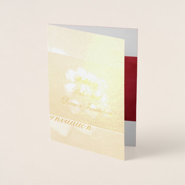 Tarjeta de Relieve metalizado de invitación para c (Anverso)