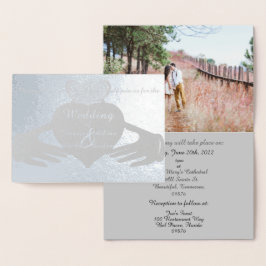 Tarjeta de Relieve metalizado de la invitación a l