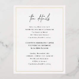 Tarjeta de Relieve metalizado de matrimonio elegan