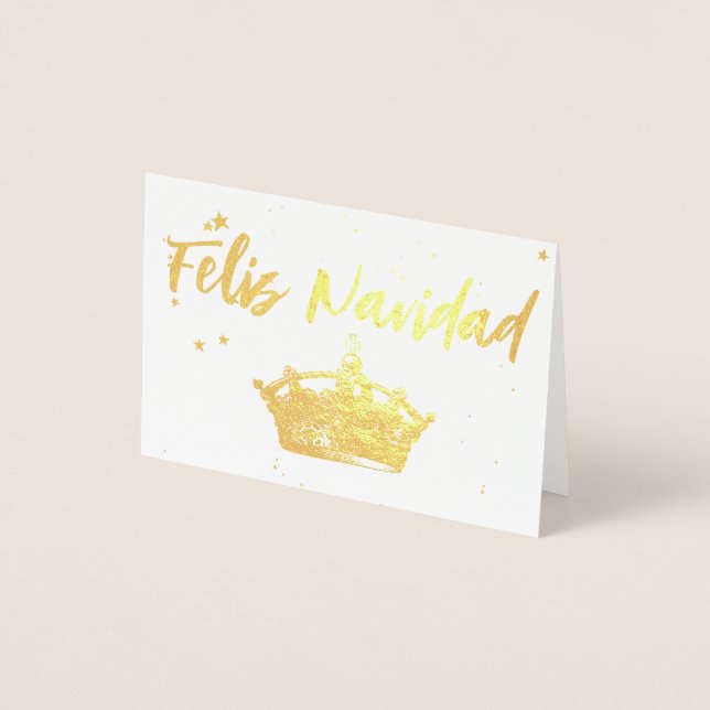 Tarjeta de Relieve metalizado de Navidades navideñ (Anverso)