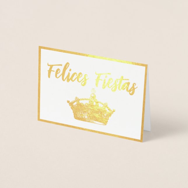 Tarjeta de Relieve metalizado de Navidades navideñ (Anverso)