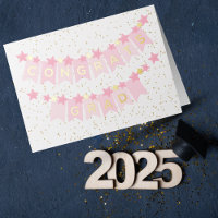 Tarjeta de Relieve metalizado de pancarta rosa gra