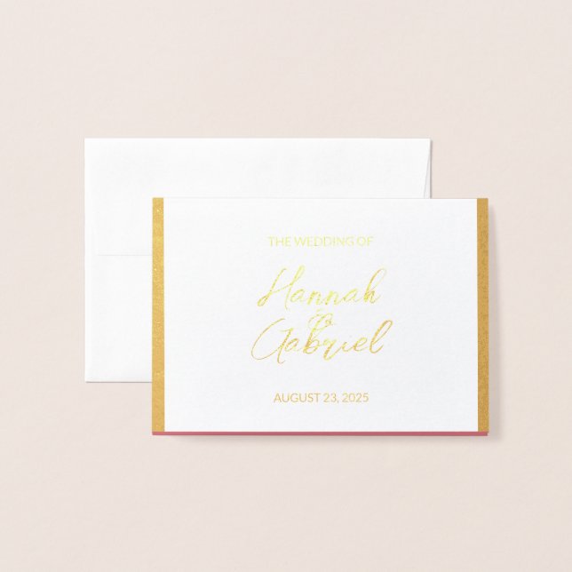 Tarjeta de Relieve metalizado de respuesta RSVP de (Anverso con sobre)