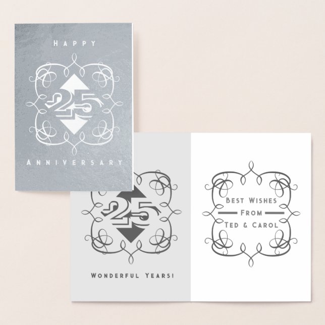 Tarjeta de Relieve metalizado del 25 aniversario (Demostración)