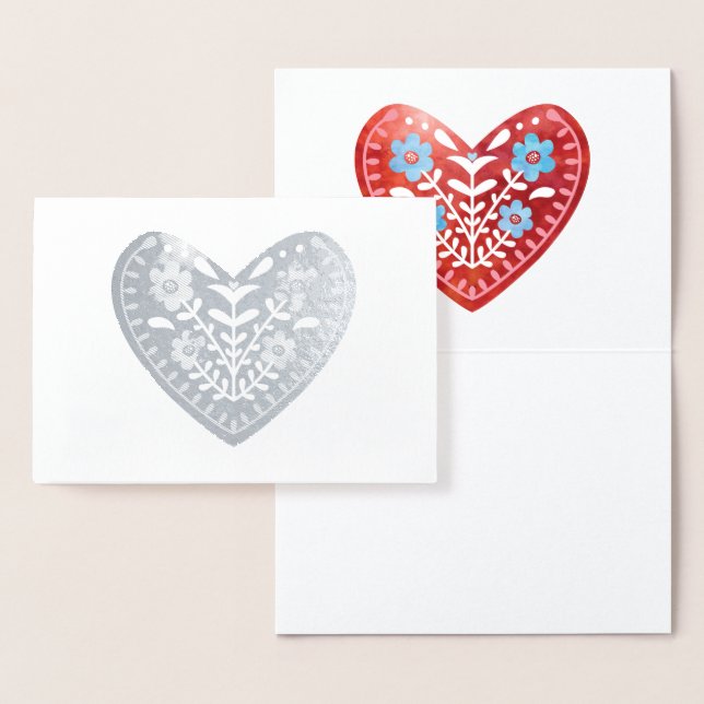 Tarjeta de Relieve metalizado del corazón escandin (Demostración)