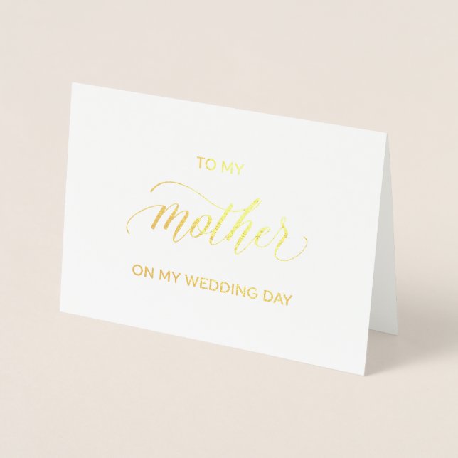 Tarjeta de Relieve metalizado dorado | a mi madre  (Anverso)