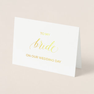Tarjeta de Relieve metalizado dorado   a mi novia 
