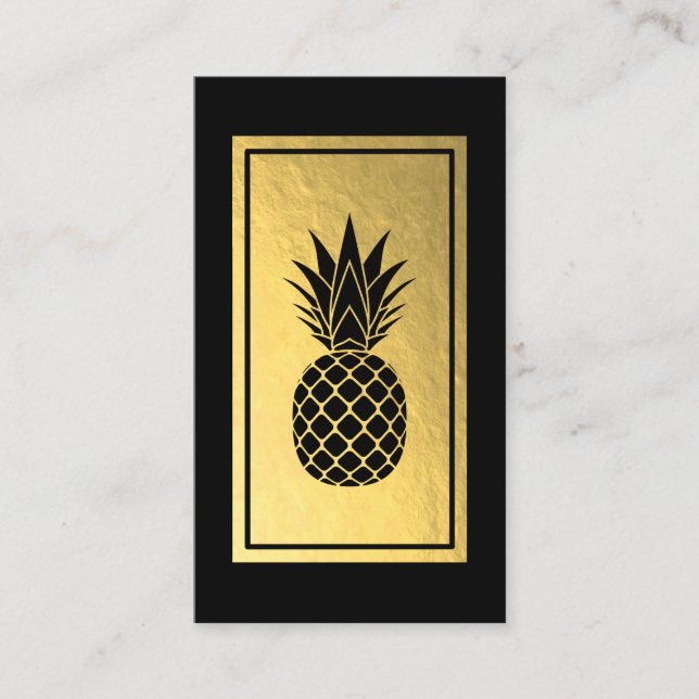 Tarjeta de Relieve metalizado dorado Black Pineapp (Anverso)