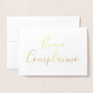 Tarjeta de Relieve metalizado dorado Buon Complean