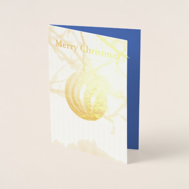 Tarjeta de Relieve metalizado dorado de bola con o (Anverso)
