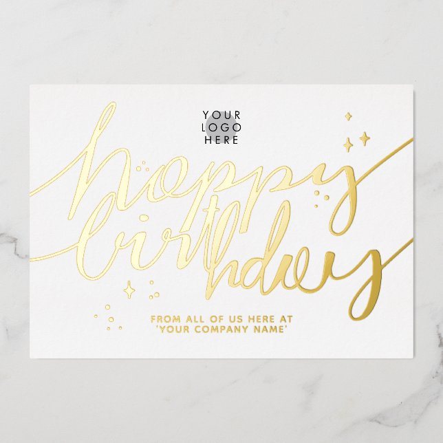 Tarjeta de Relieve metalizado dorado de cumpleaños (Anverso)