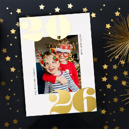Tarjeta de Relieve metalizado dorado de fotografía