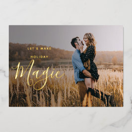 Tarjeta de Relieve metalizado dorado de fotografía