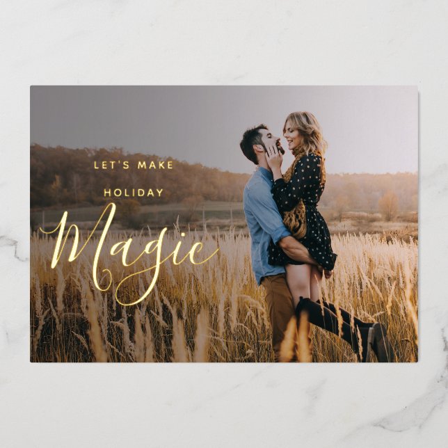Tarjeta de Relieve metalizado dorado de fotografía (Anverso)