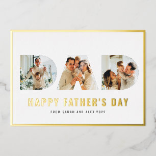 Tarjeta de Relieve metalizado dorado de fotos DAD 