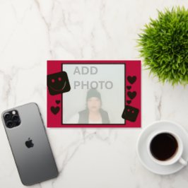 Tarjeta de Relieve metalizado dorado de sonrisas p