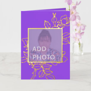 Tarjeta de Relieve metalizado dorado fotográfico P