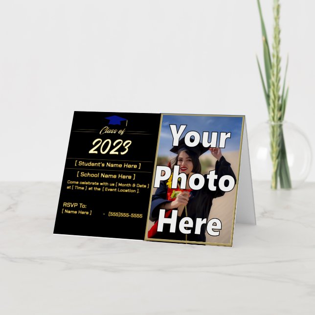 Tarjeta de Relieve metalizado dorado plegada de In (Anverso)