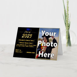 Tarjeta de Relieve metalizado dorado plegada de In