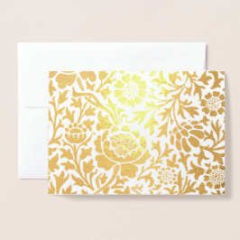 Tarjeta de Relieve metalizado dorado William Morri