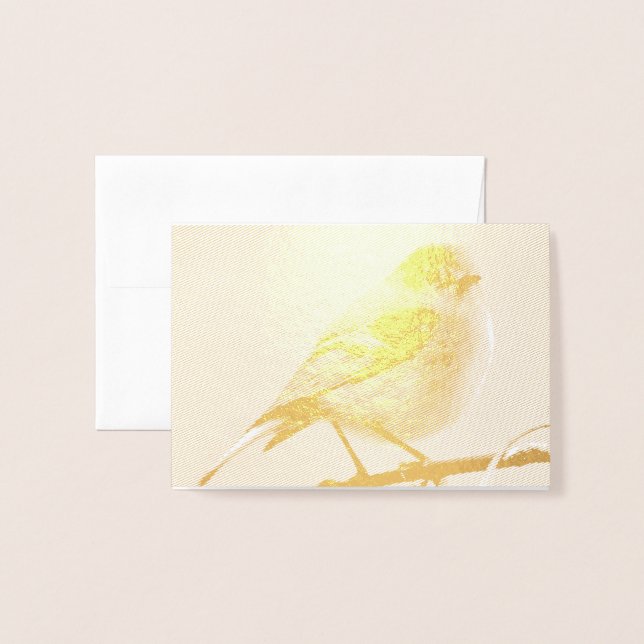 Tarjeta de Relieve metalizado Fall Finch Blank (Anverso con sobre)