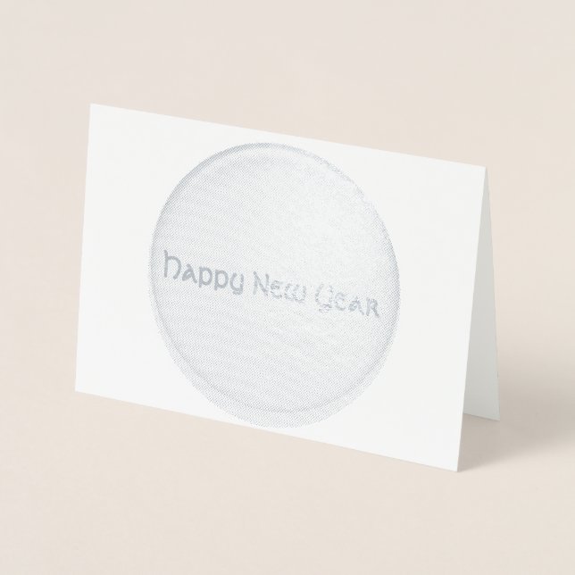 Tarjeta de Relieve metalizado - Feliz Año Nuevo (Anverso)