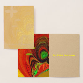 Tarjeta de Relieve metalizado "Flor de árbol agarr