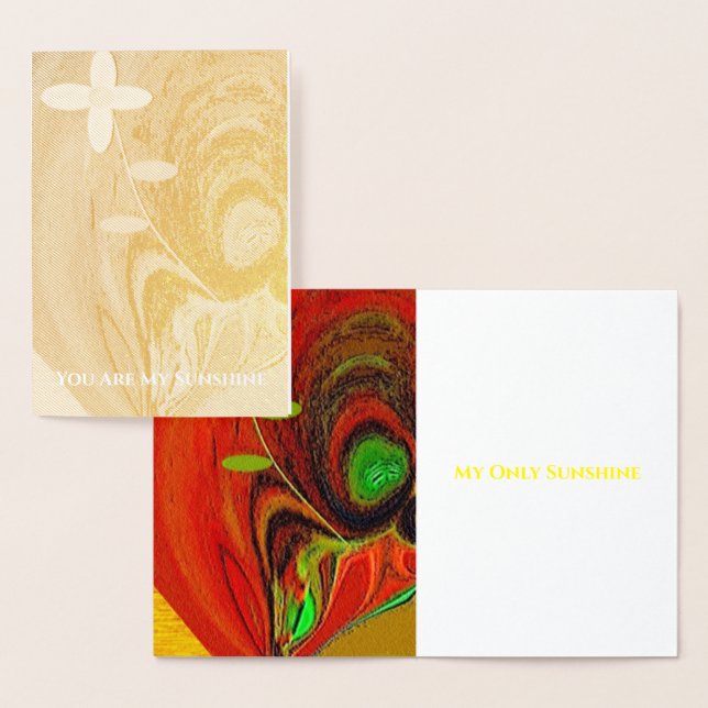 Tarjeta de Relieve metalizado "Flor de árbol agarr (Demostración)