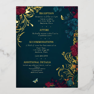 Tarjeta de Relieve metalizado floral de Jeweltone 
