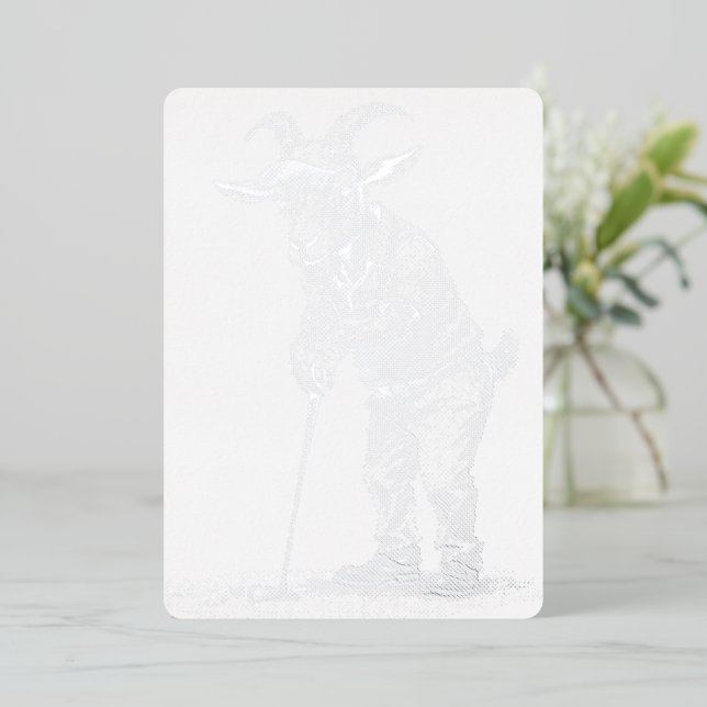 Tarjeta de Relieve metalizado GOAT de golf (Anverso de pie)