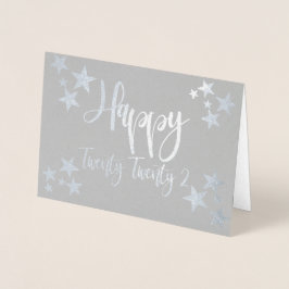 Tarjeta de Relieve metalizado Happy New Year 2022 