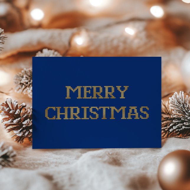 Tarjeta de Relieve metalizado navideña moderna en  (Subido por el creador)