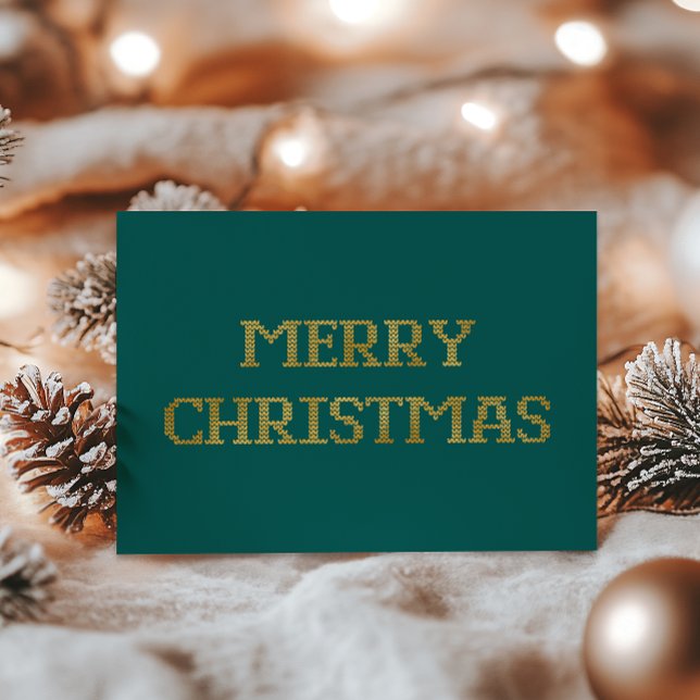 Tarjeta de Relieve metalizado navideña moderna en  (Subido por el creador)