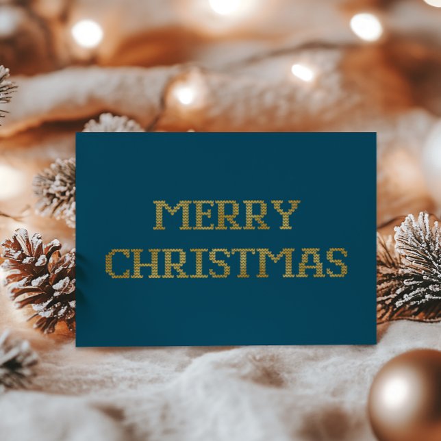 Tarjeta de Relieve metalizado navideña moderna en  (Subido por el creador)