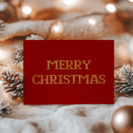 Tarjeta de Relieve metalizado navideña moderna en