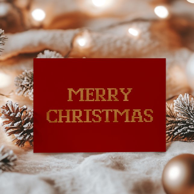 Tarjeta de Relieve metalizado navideña moderna en  (Subido por el creador)