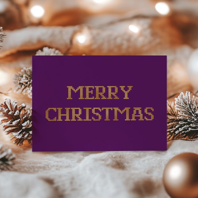 Tarjeta de Relieve metalizado navideña moderna en  (Subido por el creador)