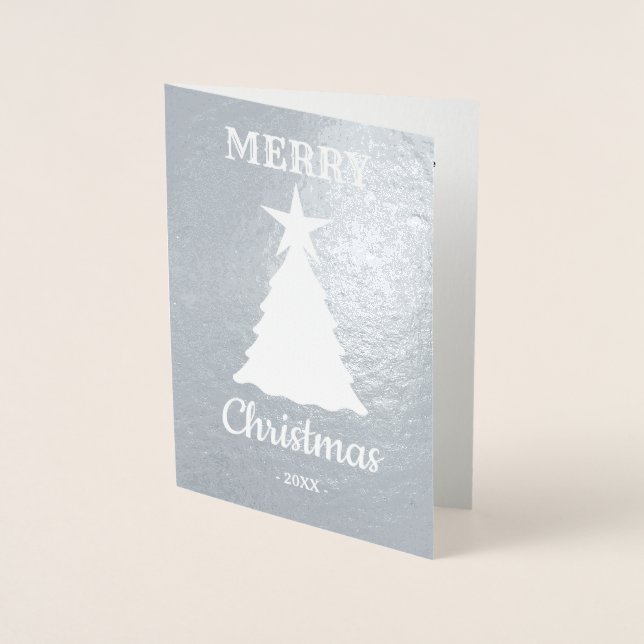 Tarjeta de Relieve metalizado navideño estelar del (Anverso)
