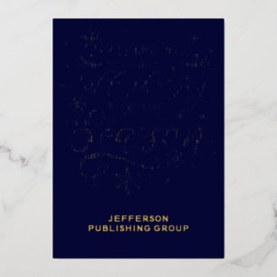 Tarjeta de Relieve metalizado Navy Gold Modern Bus